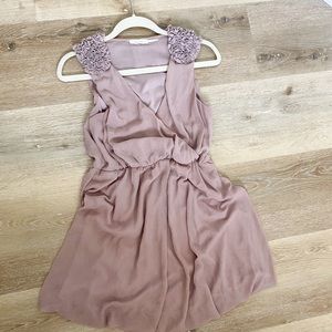 Bluebird Mauve Dress with Floret Shoulders EUC